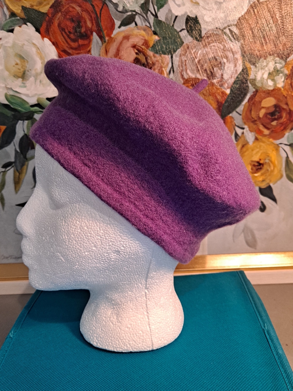 Purple Wool Classic French Beret Winter Hat Chic